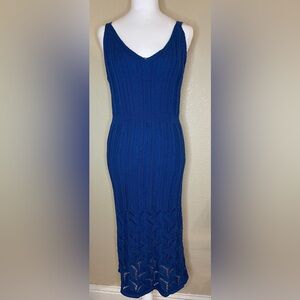 NWT Milan Kiss Knit Navy Blue Midi Dress